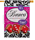 Its Bunco Time House Flag Interests Game Night Dice Poker Bingo Hobbies Leisure Activity Small Decorative Gift Yard Banner Made In USA 28 X 40 - size: House Flag 28" x 40" Only