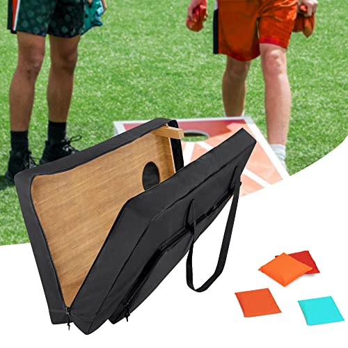 DSLEAF Cornhole Carrying Case for 4' x 2' Regulation Size, Heavy-Duty 600D Cornhole Boards Bag with Padded Shoulder Strap and Double Slide Zipper, Only Bag