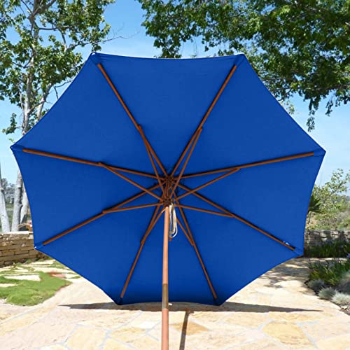 Formosa Covers - 9ft Market Patio Umbrella Replacement Canopy - 8 Ribs Top Canvas - 600D UV Protective and Water Resistant Umbrella Fabric - Premium Quality Replacement Canopy Cover ONLY (Royal Blue) - color: Royal Blue