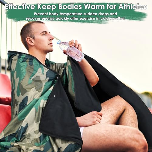 Catalonia Waterproof Stadium Blanket, Windproof Wearable Poncho for Football Sideline & Sports Events for Fans, Portable, Durable Outdoor Blanket for Camping & Tailgating - color: Camo / Black
