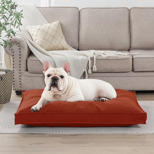 Dog Bed Covers Replacement Washable, Waterproof Dog Bed Cover with Zipper, 30Lx20Wx3H inch Durable Oxford Pet Bed Cover for Outdoor/Indoor Use, Cover Only, Tangerine - color: Tangerine, size: 30*20*3 inch