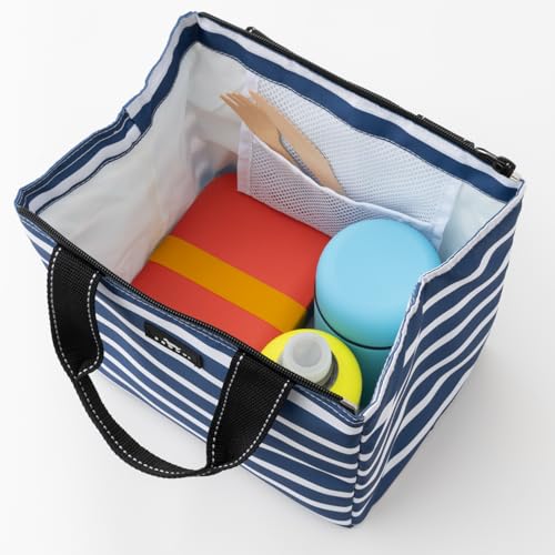 SCOUT Eloise Lunch Bag - Lightweight Insulated Soft Lunch Box, Opens Wide, Zips Closed, Interior Pocket, for Women, Work, Beach, Travel, Pool & Picnic - color: Ripe Stripe