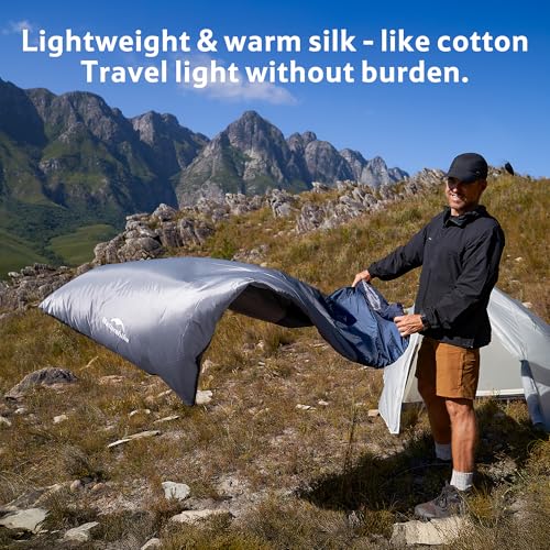 Naturehike Lightweight Compact Sleeping Bag, 59℉/32℉ Envelope Ultralight Backpacking Sleeping Bag Portable, Waterproof with Compression Sack for Cold&Warm, Camping, Traveling, Hiking - color: Blue
