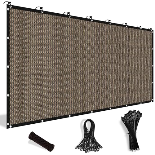 Shade&Beyond 90% Sun Shade Cloth with Grommets, 8' X 8' Pergola Shade Cover Canopy, Mesh Tarp Sun Screens for Patio, Outdoor, Garden, Backyard, Mocha, GN10 - color: Mocha, size: 0 8' X 0 8'
