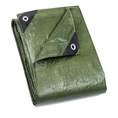 GUARD SHIELD Tarp Green 8x10 Feet Multi Purpose Waterproof Poly Tarp Cover 5mil - color: Green, size: 8x10