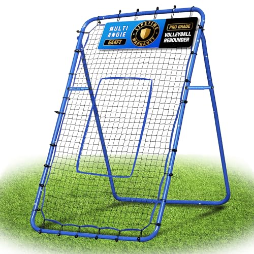 Volleyball Lacrosse Rebound Net Pro, WINTHAI Lacrosse Rebounder for Backyard, 7x4FT/6x4FT/4x4FT Bounce Back Net with Target Strike Zone, Easy Quick Setup, Volleyball Baseball Softball Soccer Training - size: 6ftx4ft