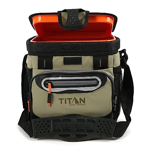 Titan by Arctic Zone Deep Freeze Cooler - Zipperless Hardbody Cooler - Deep Freeze Insulation, HardBody Liner, and SmartShelf - color: Moss, size: 9 Can