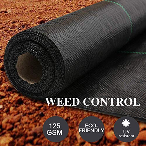 Goasis Lawn Weed Barrier Control Fabric Ground Cover Membrane Garden Landscape Driveway Weed Block Nonwoven Heavy Duty 125gsm Black,5FT x 250FT - size: 5FT x 250FT