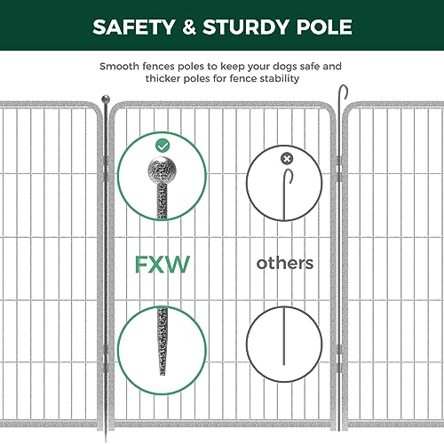 FXW Aster Dog Playpen Designed for Yard, 40inch 8 Panels - size: 40"H & 08 Panels