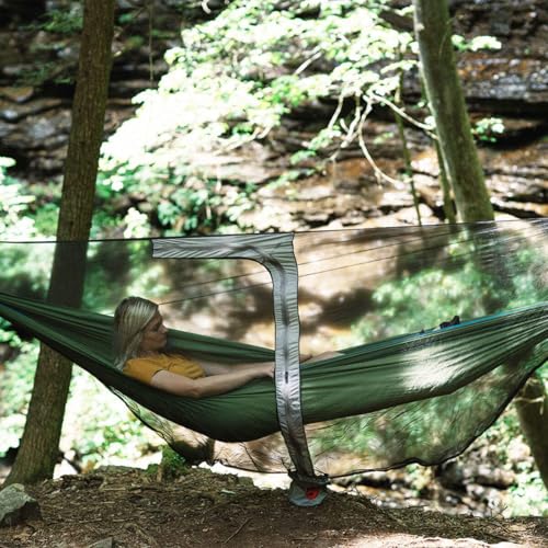 GRAND TRUNK Lightweight Mozzy Net – Ultralight No-See-Um Hammock Bug Net with Knotless Cordlock Suspension & Double-Sided Zipper | Fits 11' Hammocks