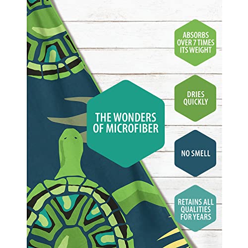 VENTURE 4TH Microfiber Beach Towel: Quick-Dry, Compact, Sand-Free, Absorbent, Sandproof and Lightweight - Perfect for Camping, Beach, and Roadtrips (Navy Turtle Design | 35x78 inches) - color: Navy Turtle, size: Extra Large (78" x 35")
