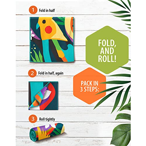 VENTURE 4TH Microfiber Beach Towel: Quick-Dry, Compact, Sand-Free, Absorbent, Sandproof and Lightweight - Perfect for Camping, Beach, and Roadtrips (Rainforest Cockatoo Design | 35x78 inches) - color: Rainforest Cockatoo, size: Extra Large (78" x 35")