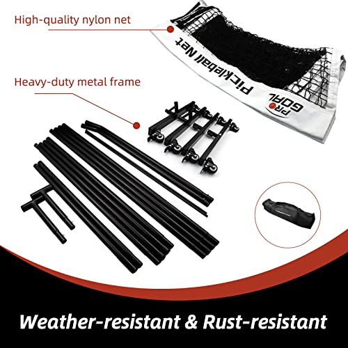 Badminton Pickleball Net System with Universal Wheel,Movable Steady Metal Frame,Strong Nylon Net and Carrying Bag,22 Feet Portable Height Adjustable Net for Pickleball and Other Games