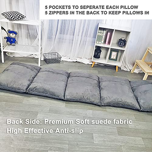 ICOPUCA Floor Lounger Pillow casing for boy Girl, Soft Minky Plush, Anchor Print, Cover/Sleeve Only! Perfect Reading and Watching TV Cushion - Excellent for Sleepovers, Queen Size; - color: Grey Anchor, size: Queen (Pack of 1)