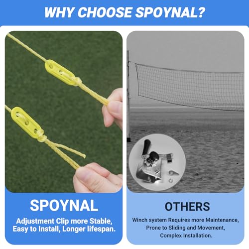 SPOYNAL Portable Volleyball Net for Backyard & Beach - 20FT/32FT Outdoor Volleyball Set with Adjustable Height (8ft/7.8ft/7.4ft), Boundary Line, Volleyball, Pump & Carry Bag - style: 32FT-Purple
