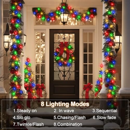 4 Pack Fairy Lights Battery Operated, 16.4 Ft 50 LED Starry Fairy Lights with Auto Timer Dark Green Copper Wire Twinkle Lights for Wedding Bedroom Christmas (Multicolor) - color: Multicolor-Green Wire