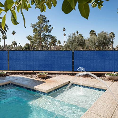 E&K Sunrise 6' x 25' Privacy Fence Screen with Grommets, Outdoor Windscreen Fence Covering Privacy Screen UV Blockage for Backyard Garden Patio, Zip Ties Included (Blue) - color: Blue, size: 0 6' x 25'