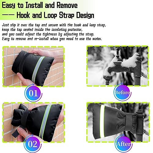 Outdoor Faucet Covers for Winter, 25”H x 13”W Thinsulate Insulation Faucet Freeze Protector, 2 Pack for Garden Lawn Faucets & Yard Hydrant, Waterproof Insulated Spigot Cover Faucet Sock - size: 13" W x 25" H - 2 PACK