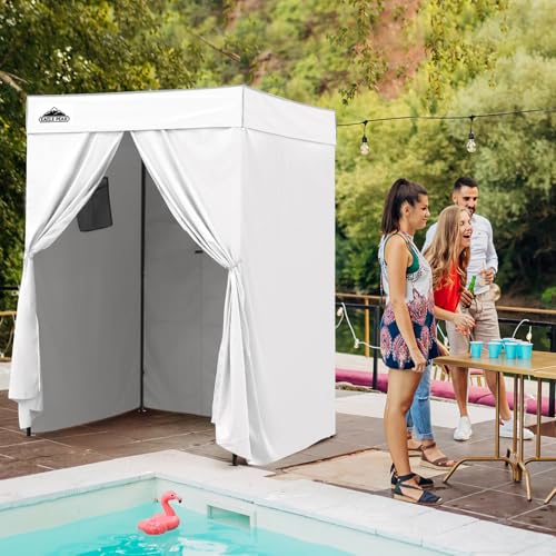 EAGLE PEAK Flex Compact 5x5 Pop-up Canopy Changing Room, Portable Privacy Dressing Room for Indoor Fashion Photoshoots, Camping, or Pool, White - color: White, size: 5x5 ft
