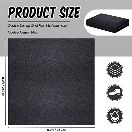 Haull Shed Floor Mat 8.2 x 8.2 ft Outdoor Waterproof Nonslip Durable Storage Sheds Protector Rug for Carport Patio Garage Garden Spring Summer Outdoor, Storage Shed Not Included - size: 98.4"L x 98.4"W x 0.1"Th