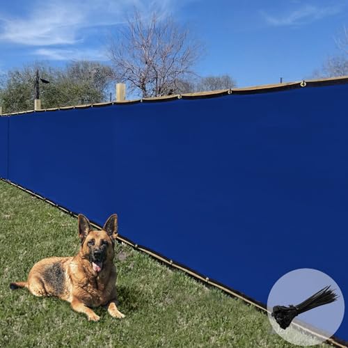 E&K Sunrise 6' x 25' Privacy Fence Screen with Grommets, Outdoor Windscreen Fence Covering Privacy Screen UV Blockage for Backyard Garden Patio, Zip Ties Included (Blue) - color: Blue, size: 0 6' x 25'