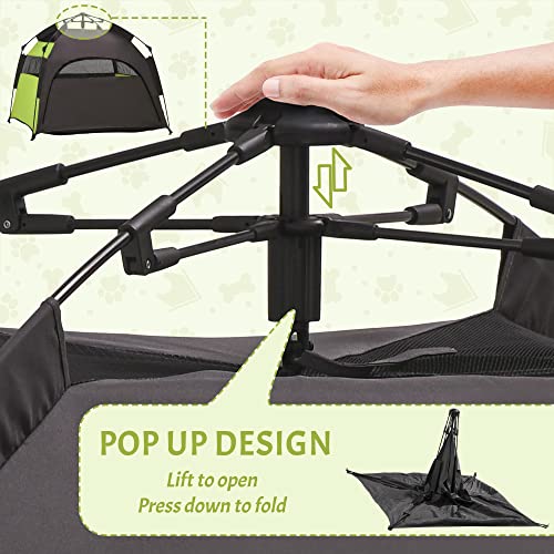 PawHut Pop Up Dog Tent for Extra Large and Large Dogs, Portable Pet Camping Tent with Carrying Bag for Beach, Backyard, Home - color: Green
