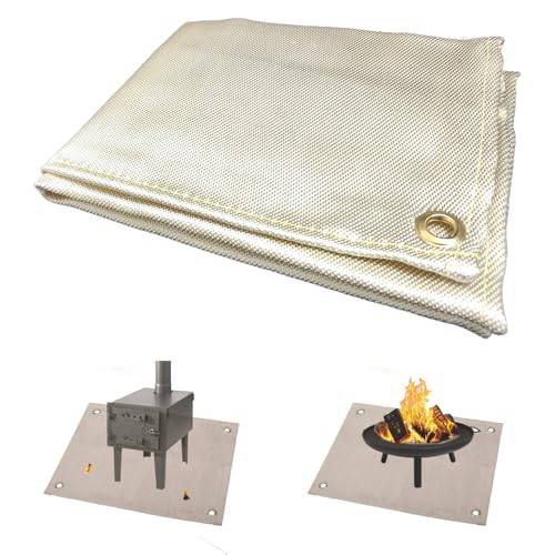 Fire Pit Mat 20" Fireproof Wood Stove Under Grill Mat with Solo Stove for Outdoor Wooden Deck BBQ Lawn