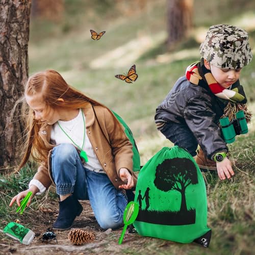 YOPINSAND Kids Explorer Kit & Bug Catcher Kit, Camping Gear for Kids, Outdoor Exploration Set with Backpack & Binoculars, Ideal Outdoor Adventure Toys for Boys Girls 3-12 - color: Green