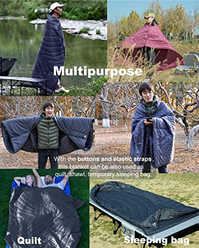 iClimb 3M Thinsulate Insulation Warm Camping Blanket Ultralight Compact - color: Light Grey, size: 72.8” × 55”, 1 lb