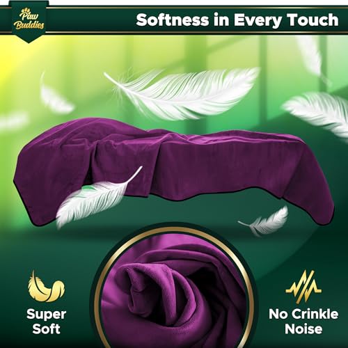 Paw Buddies Premium Waterproof Blanket 80"x90" Velvet-Feel Reversible Throw – Leakproof, Machine Washable Bed & Sofa King Size Protector for Couples, Pets & Travel + Bonus Small Blanket - color: Purple