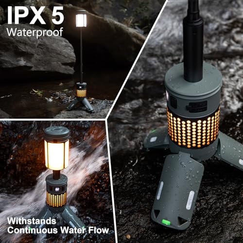 Telescopic Camping Lights, Rechargeable Camping Lights with Stand,12000mAh Collapsible Camping Lanterns, Magnetic Base Portable Flashlights IPX5 Waterproof for Camping,Hiking,Emergency Use