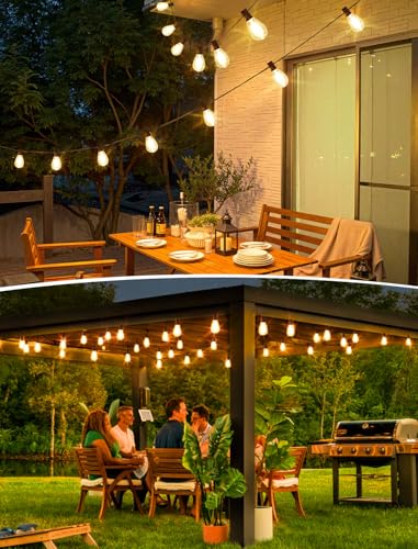 Larkvue 25FT LED Outdoor String Lights, 10+1 Edison S11 Dimmable Bulb Waterproof Patio Lights, Connectable Outside Hanging Strand for Backyard Garden - color: Black