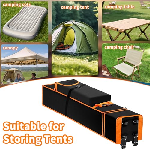 10x10x63 Inch Canopy Tent Bag Replacement with Handles and Roller Wheels for 10x10 Pop Up Canopy Tent, Storage Folding Bag Waterproof Oxford Fabric for Outdoor, Camping, Party