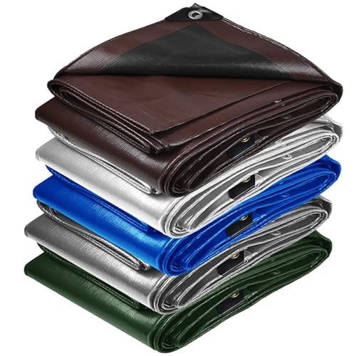 20'x 40' Tarps Heavy Duty Thick Waterproof, Poly Canopy Green Tent Shelter Cover, 5 Mil Tarpaulin Shade, Rip and Tear Proof, UV Resistant Tarpaulin with Grommets and Reinforced Edges - color: Green, size: 20 x 40ft