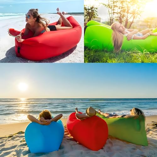 Inflatable Bean Bag Chairs Outdoor Blow up Camping Chairs Inflatable Lazy Sofa Folding Portable Bean Bag Loungers Couch