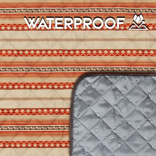 Carstens, Inc. Easy Pack Waterproof Sandproof Picnic Blanket, Lightweight Foldable Outdoor Camping Beach Mat, Large 60"x80", Chinlee Stripe - color: Chinlee Stripe