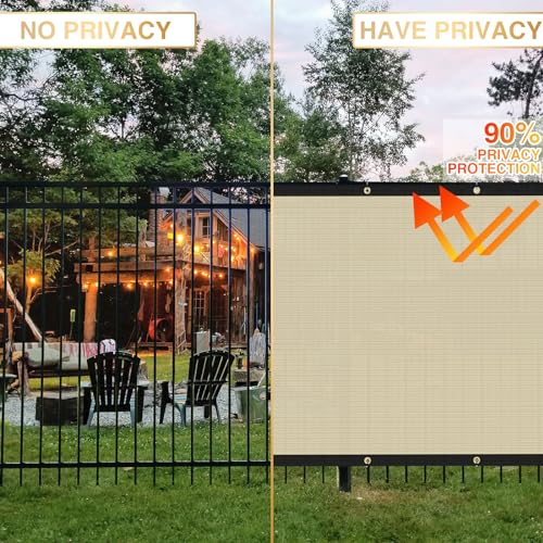 Privacy Fence Screen 8' x 1' Fencing Cover Heavy Duty Mesh Windscreen Cloth for Outdoor Garden Patio Backyard Chain Link Fence Beige - color: Beige, size: 8' x 1'