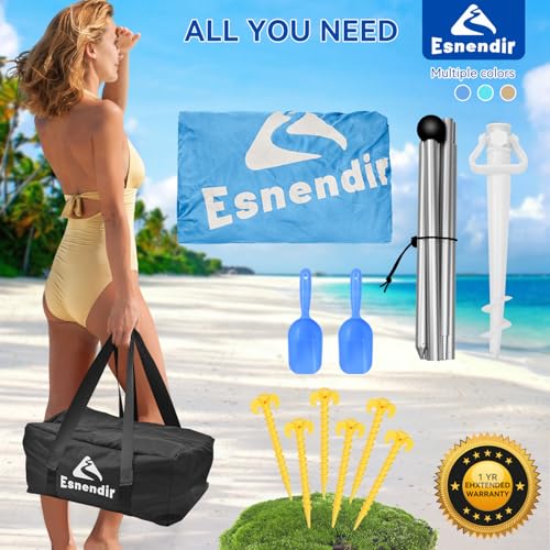 Beach Tent Sun Shelter & Portable Beach Canopy UPF 80+ UV Protection, Beach Shade Canopy with 6 Sandbags, Sand Shovel Ground Pegs for Outdoor Camping, Picnics (12x12 Ft, Sky Blue) - color: Sky Blue