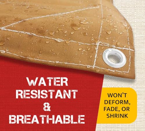 Mytee Products (2 Pack) 6' x 8' Tan Canvas Tarp 12oz Heavy Duty Water Resistant - color: Tan (2 Pcs), size: 6' x 8'