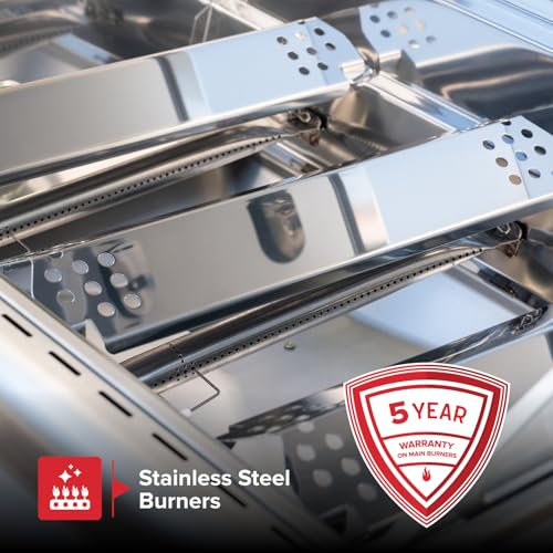 Nexgrill Stainless Steel 3-Burner Propane Gas Grill w/Foldable Side Shelves, 40,500BTUS, 591.05 sq. in. Cooking Area, Perfect for Outdoor Cooking & Grilling, BBQs, Backyard, Tailgating, 720-0830MN - style: 3-Burner