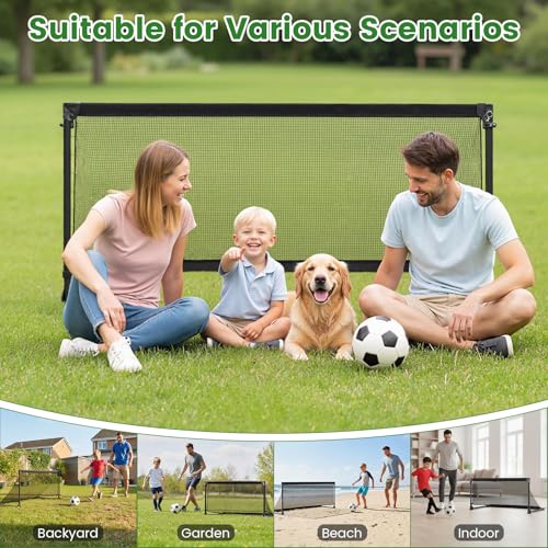 Goplus Soccer Goal, Portable Toddler Soccer Net with Metal Frame, Ground Stakes, Quick Setup, Foldable Soccer Training Equipment for Outdoor Practice Games - style: 40" x 20" x 18"