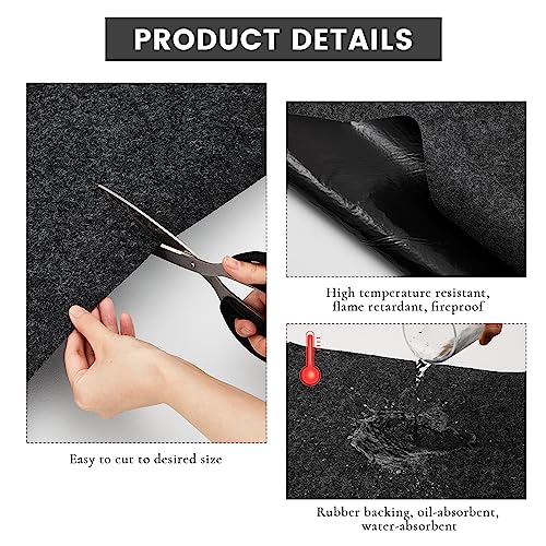 2 Pcs Oil Spill Mat Set (36"×60") - Complete Garage Floor Protection - Front & Rear Car Coverage - Reusable Washable Oil Drip Mats