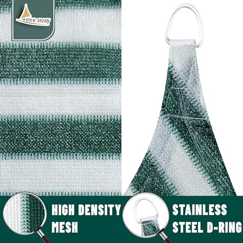 LOVE STORY 6.5' x 10' Rectangle Green-White Sun Shade Sail Canopy UV Block for Outdoor Patio Garden Backyard - color: Green-White, size: 0 6.5' x 1 0'