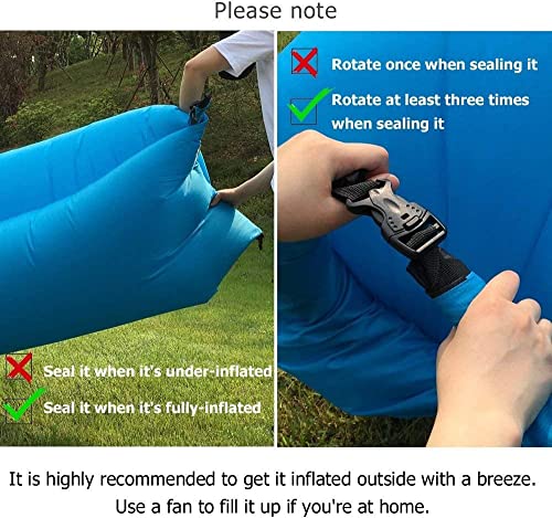 CCDXD Air Sofa, Inflatable Lounger Inflatable Couch for Travelling, Outdoor, Camping, Hiking, Beach Parties, Picnic, Backyard, Lakeside, air Hammock Inflatable Lounger for Adults (Green) - color: Green