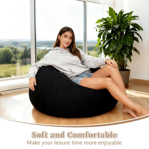 2 Pack Inflatable Bean Bag Chairs with Electric Air Pump Inflatable Chairs Blow up Couch Folding Portable Inflatable Lazy Sofa for Movie Night Living Room Outdoor Camping (2, Black) - color: Black