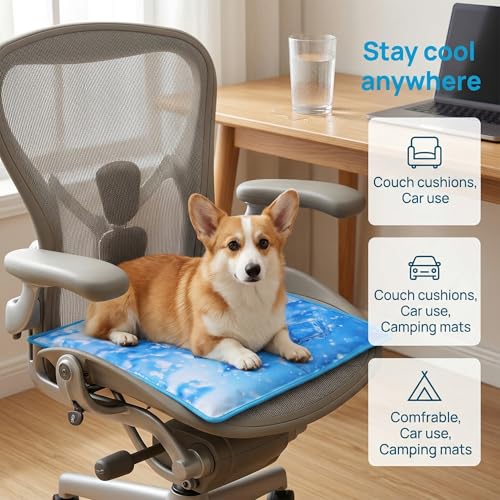 Dog Cooling Mat 2.0, Universal Pet Cooling Pad, Double-Sided Durable Water-Resistant, Portable and Easy to Clean, Suitable for All Pets, Keep Your Pet Cool Indoors and Outdoors (29.5" x 29.5") - size: Large