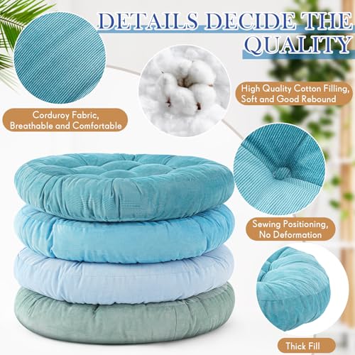 Jerify Floor Pillow Cushions Large Round Square Large Meditation Floor Pillow for Classroom Adult Meditation Picnic Party Seating Learning Daycare School(Round,Cold Colors,4 Pcs) - color: Cold Colors, size: Round