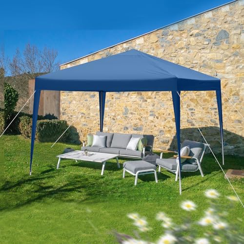 10x10ft Outdoor Pop Up Canopy Tents,Portable Instant Folding Shelter Gazebos,Waterproof Beach Tents,Easy Up Instant Commercial Canopy Tent,with Carry Bag,for Garden Camping Wedding Party BBQ (Blue) - color: Blue, size: 10x10ft
