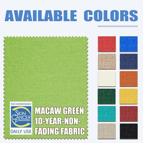 EliteShade USA 10-Year-Non-Fading 9Ft Market Patio Umbrella, UPF 50+ UV Protection Performance Sun Umbrella, Heavy Duty Commercial Grade Outdoor Table Umbrella with Crank & Tilt, Windproof Vented Top for Garden, Pool, Deck and Outdoor Playsets, Macaw Gree