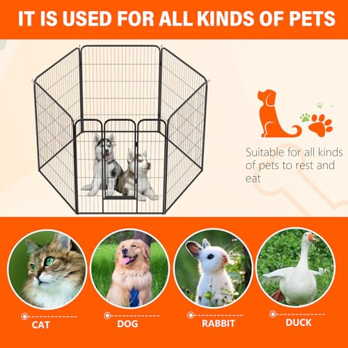 FDW Dog Playpen Dog Pen Dog Kennel 6 Panels 40 Inch Height Indoor Outdoor Folding Metal Portable Puppy Exercise Pen Heavy Duty Dog Fence for Yard Camping,Black - style: 6 Panels